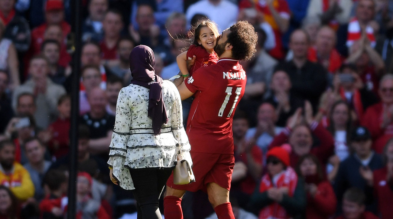 Mohamed Salah: Liverpool star's daughter scores in front of Kop