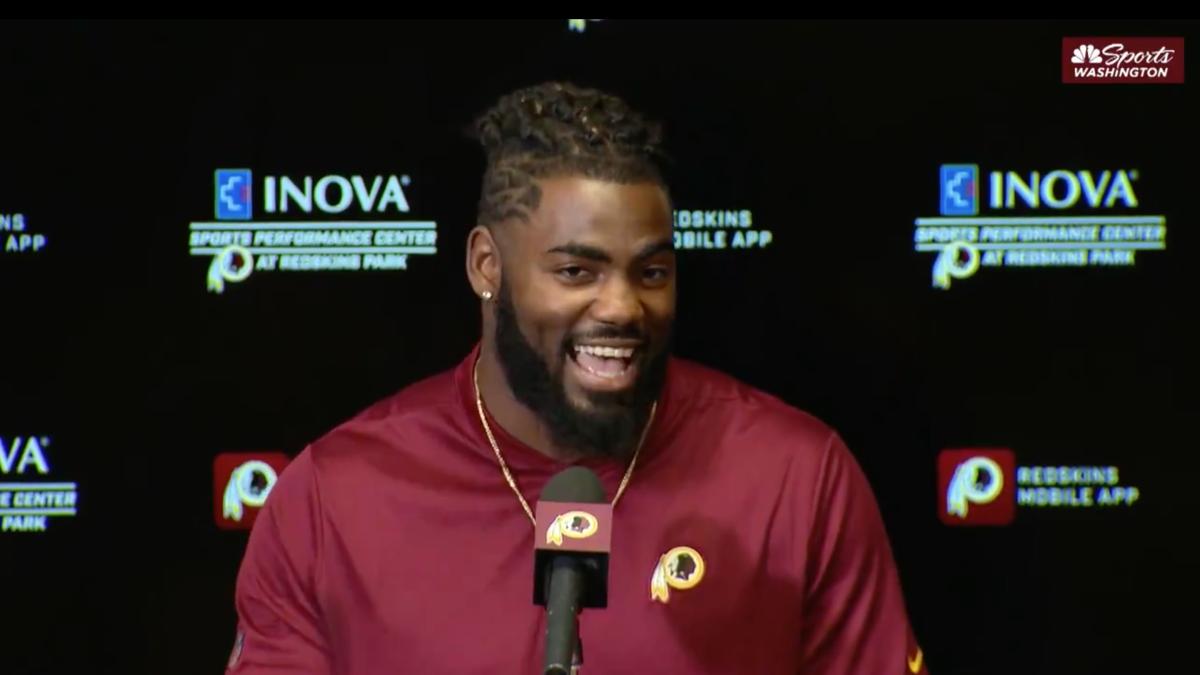 Landon Collins received signed Sean Taylor jersey from Dan Snyder