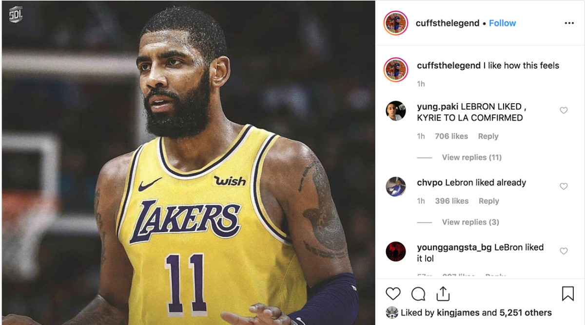 Kyrie Irving in Lakers jersey 
