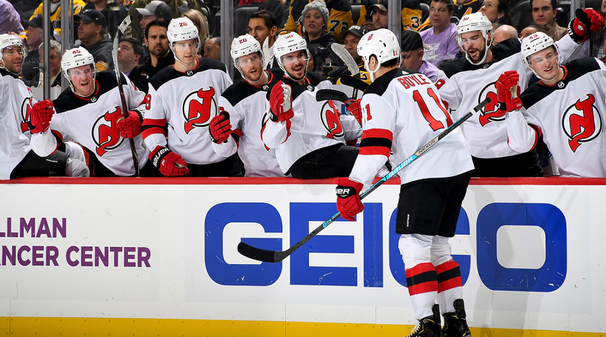 Devils' Brian Boyle posts hat trick on Hockey Fights Cancer night - ABC7  New York