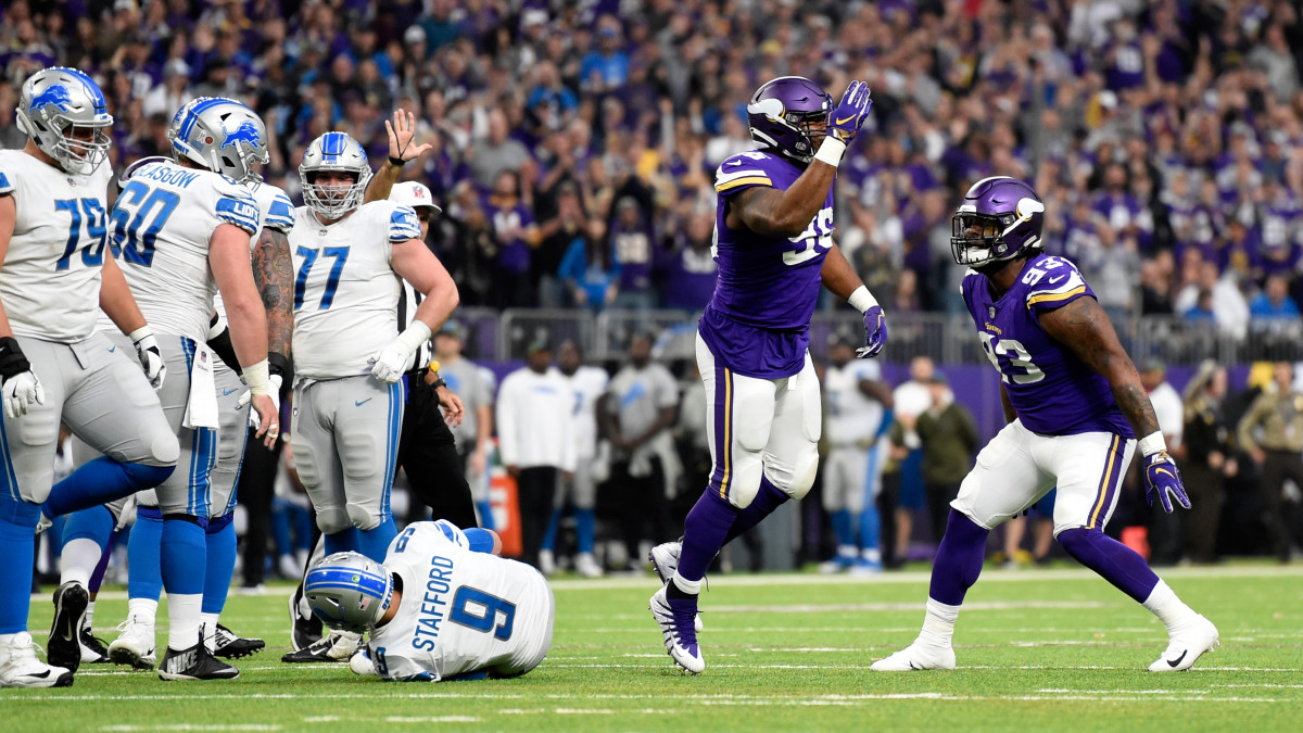 Minnesota Vikings sack Matthew Stafford 10 times, crunch Detroit Lions