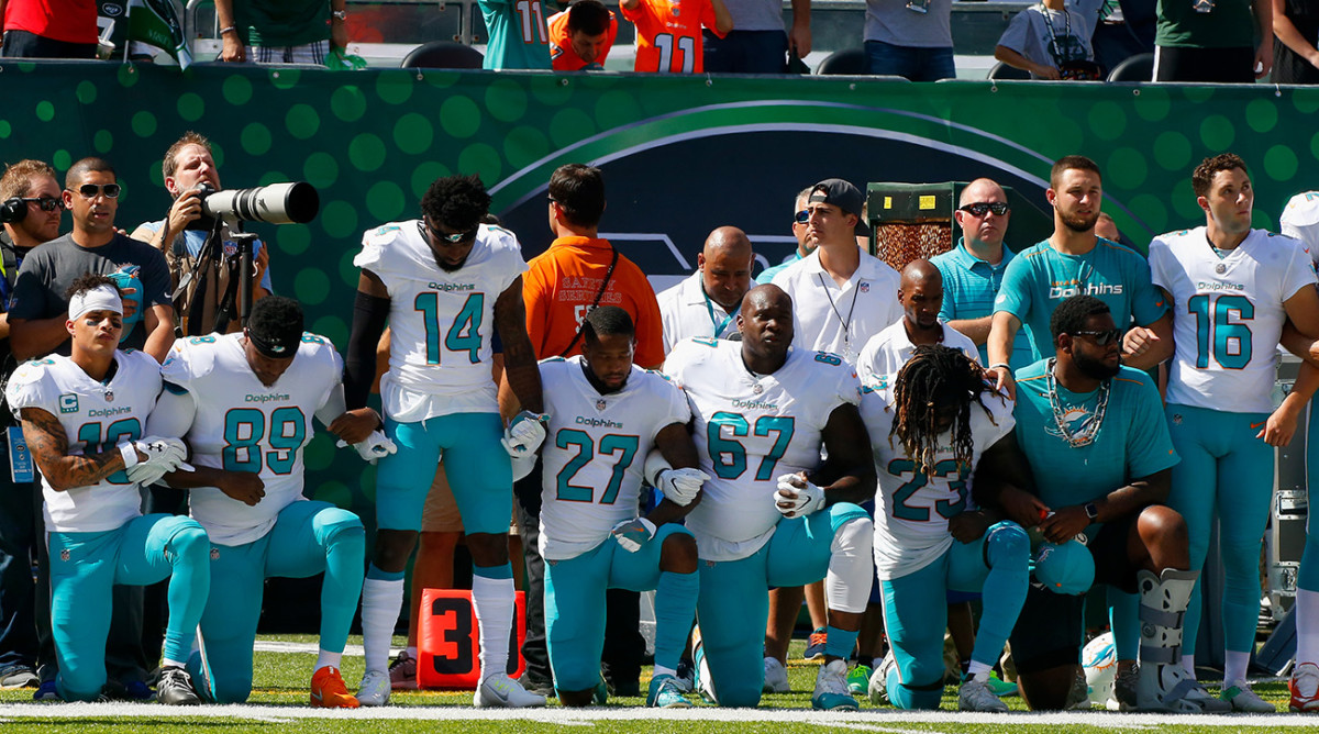 Dolphins To Fine Suspend Players Who Protest During National Anthem Sports Illustrated 