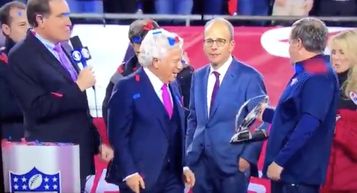 WATCH: Bill Belichick Accepts and Dismisses AFC Championship Trophy