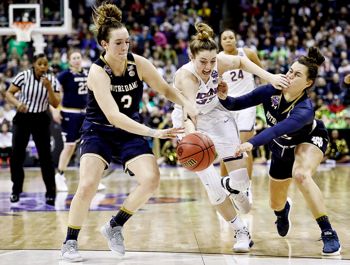 UConn's Katie Lou Samuelson vs. Notre Dame's Marina Mabrey in the NCAA Final Four.