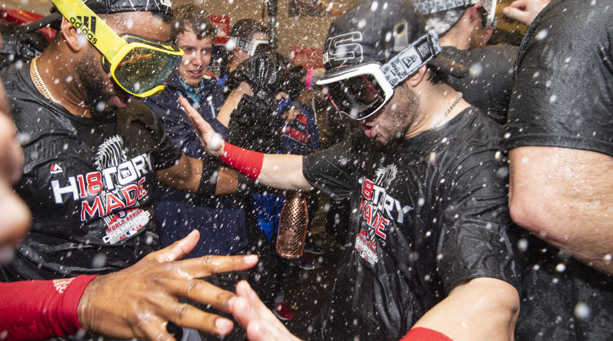 Celebrating World Series Champions Boston Red Sox