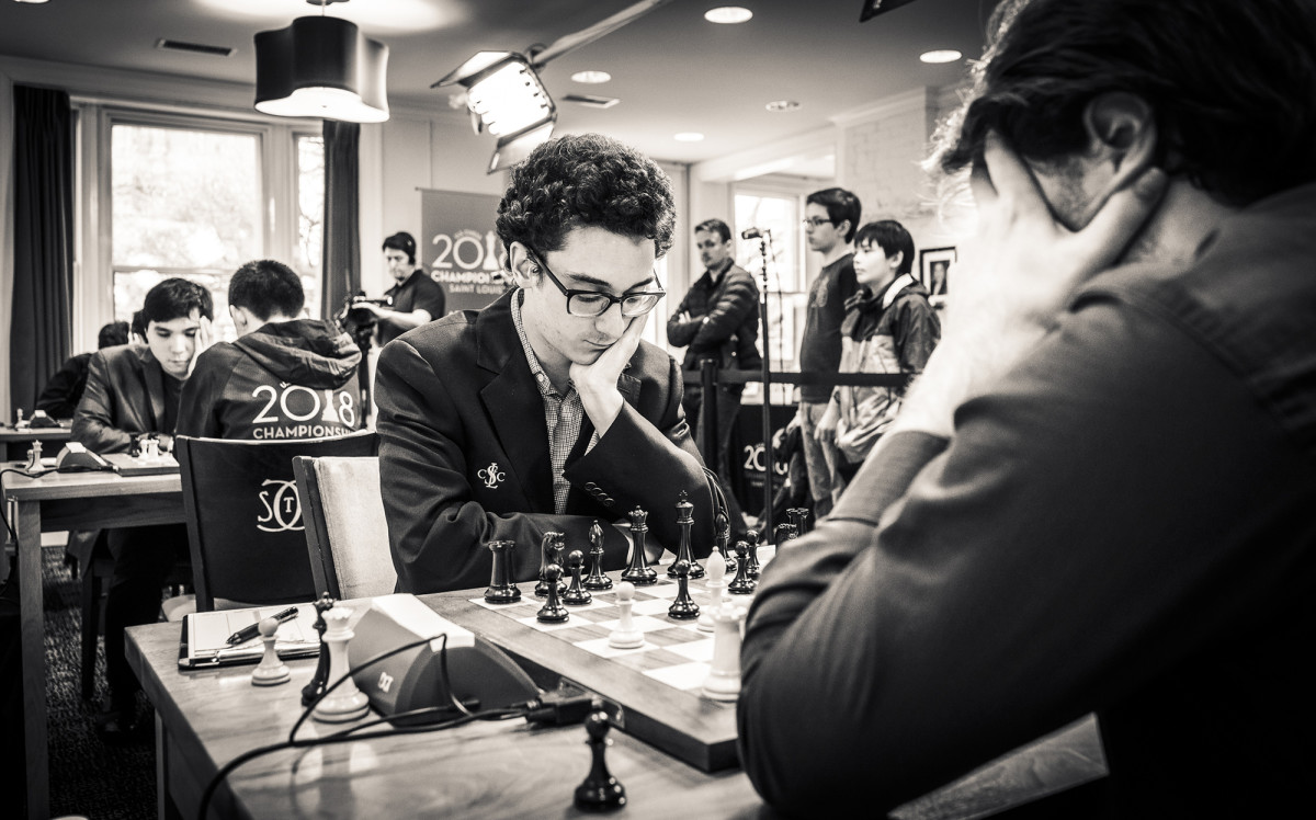 8-year-old Fabiano Caruana with his coach Bruce Pandolfini at Washington  Square Park, New York : r/chess