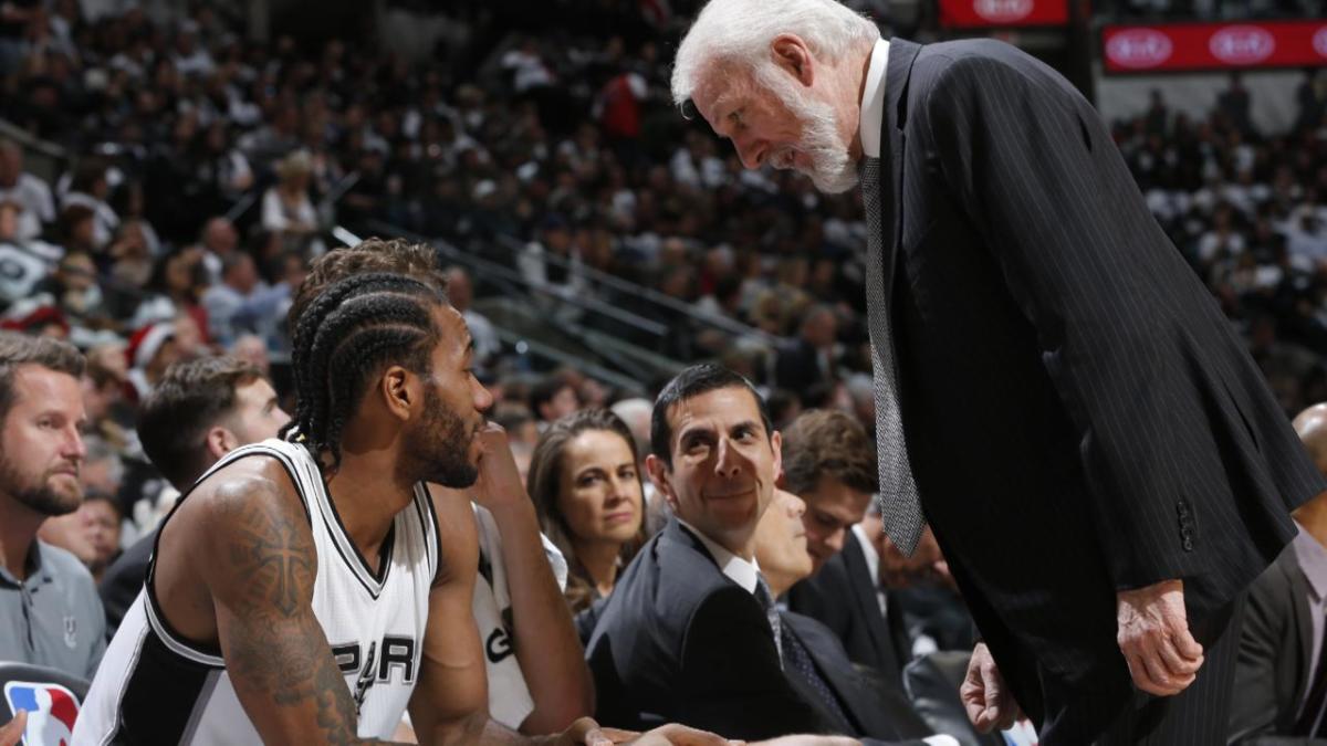 Spurs' Gregg Popovich meets with Kawhi Leonard before ...