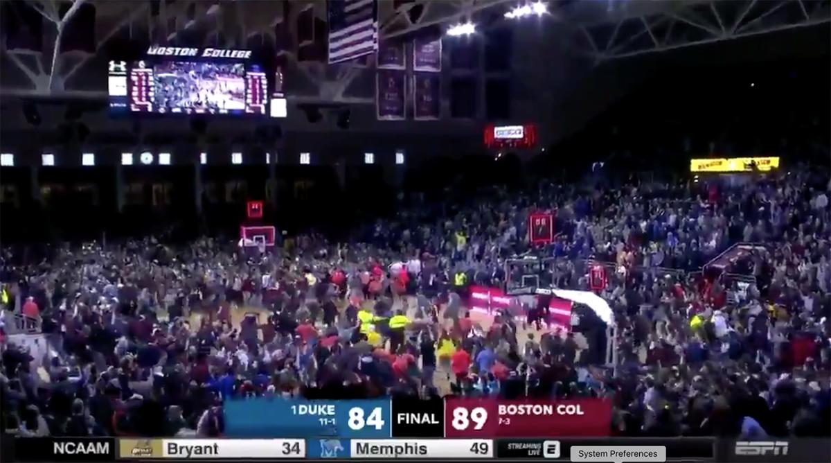 Watch: BC fans storm court after beating No 1 Duke Sports Illustrated