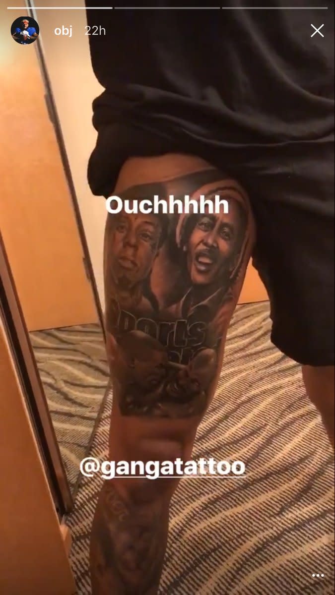 Odell Beckham Jr. shows off massive, back-spanning tattoo