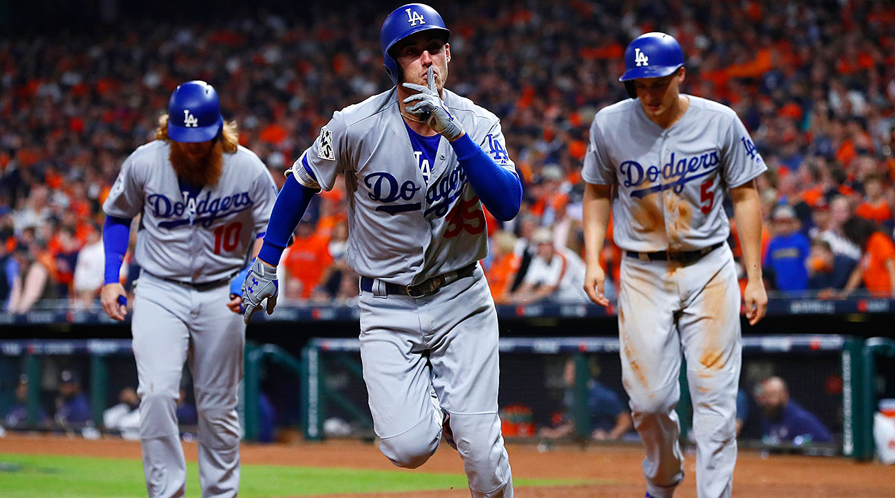 Cody Bellinger, Corey Seager and Justin Turner Los Angeles Dodgers