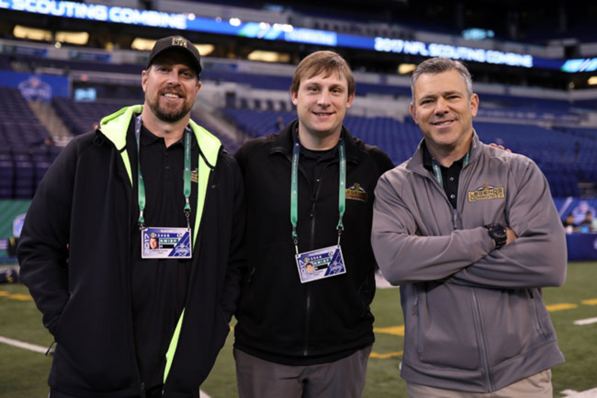 From l. to r., Ryan Leaf, Chad Pennington and Mark Brunnell.