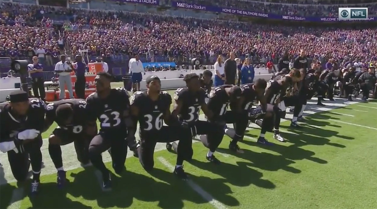 Ravens say team's protests during and before national anthem