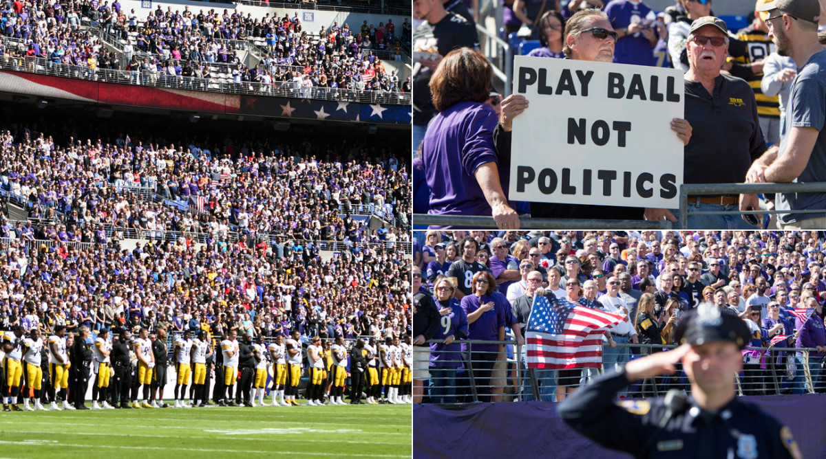 NFL's Baltimore Ravens stood for national anthem but were booed before