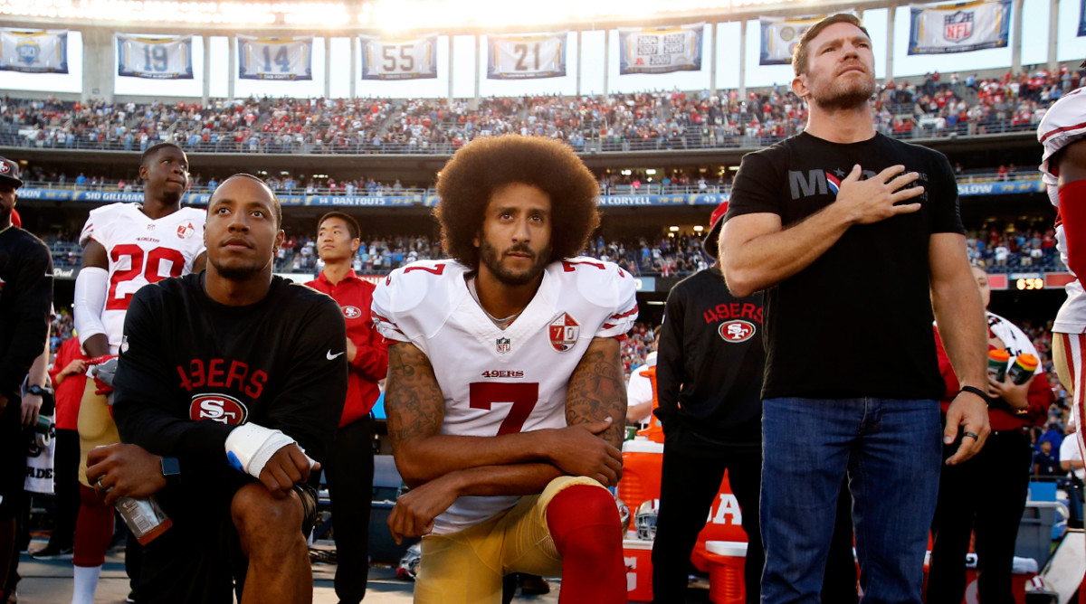 Kaepernick Meets With Veteran Nate Boyer, Then Kneels During Anthem