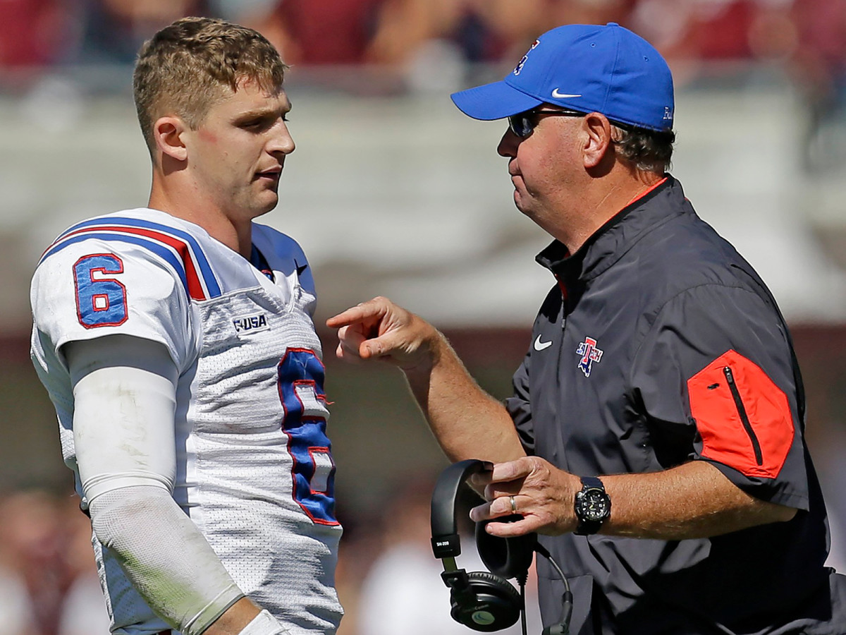 Instead of throwing a young QB into the fire, Louisiana Tech coach Skip Holtz got by for two years with graduate transfers under center, like current Bengals QB Jeff Driskel in 2015.