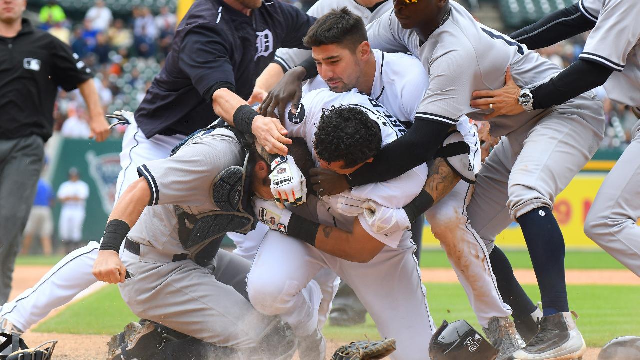 MLB suspends four after Brewers-Pirates brawl