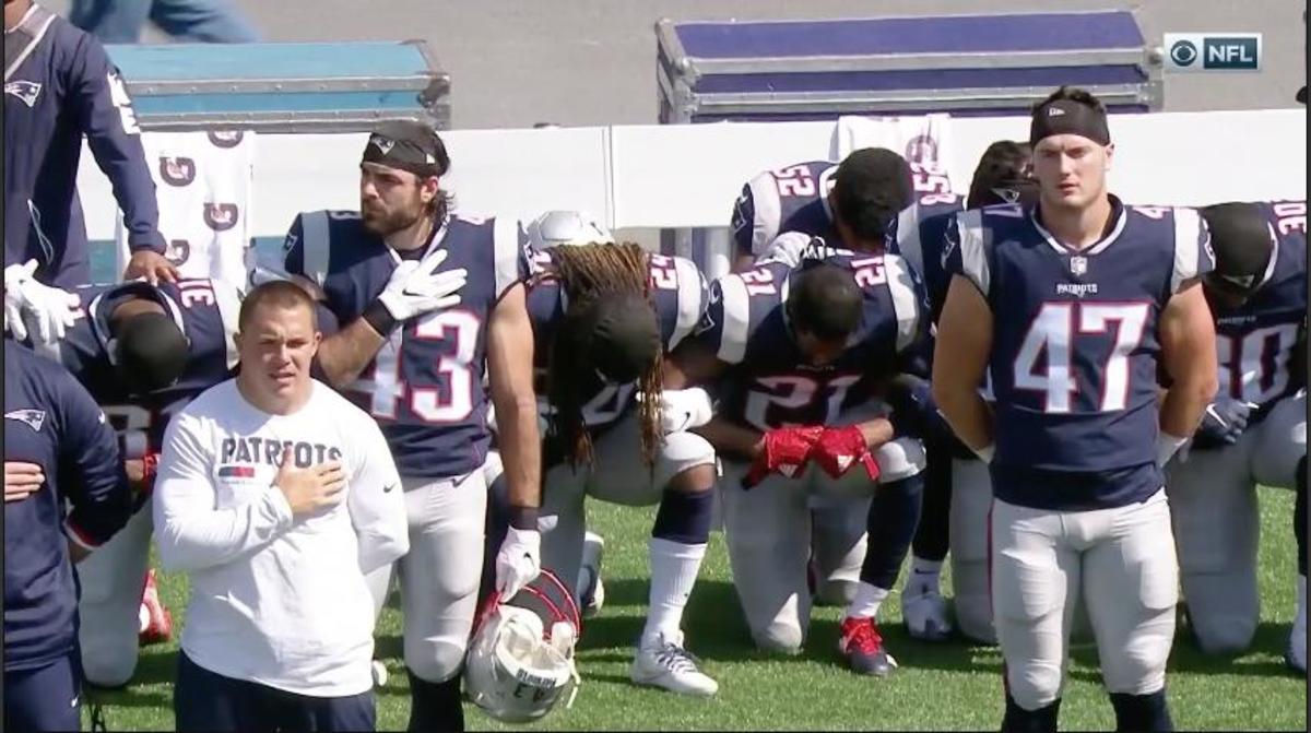 Nfl Protests Group Of Patriots Players Kneel During Anthem