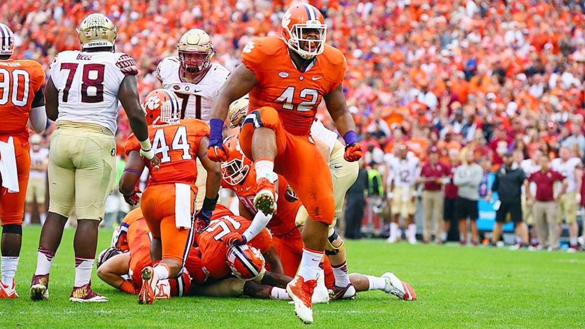 Men's Clemson Tigers #42 Christian Wilkins Orange ACC Six of the