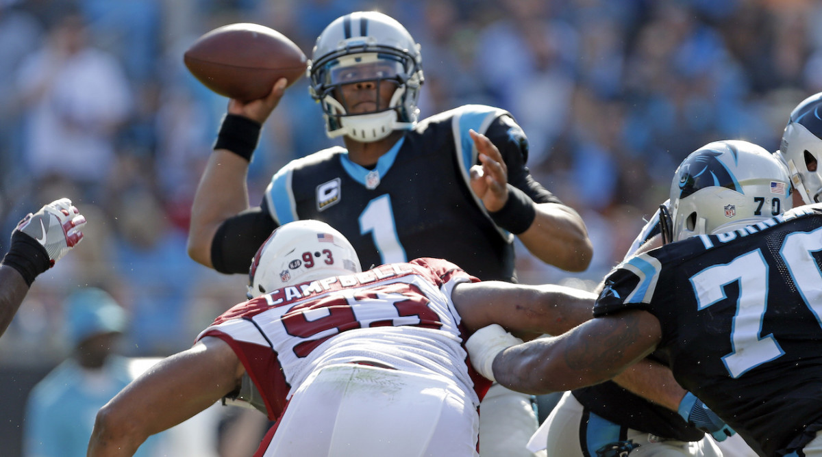 Carolina Panthers: Cam Newton Gets Hit, Foul on Him