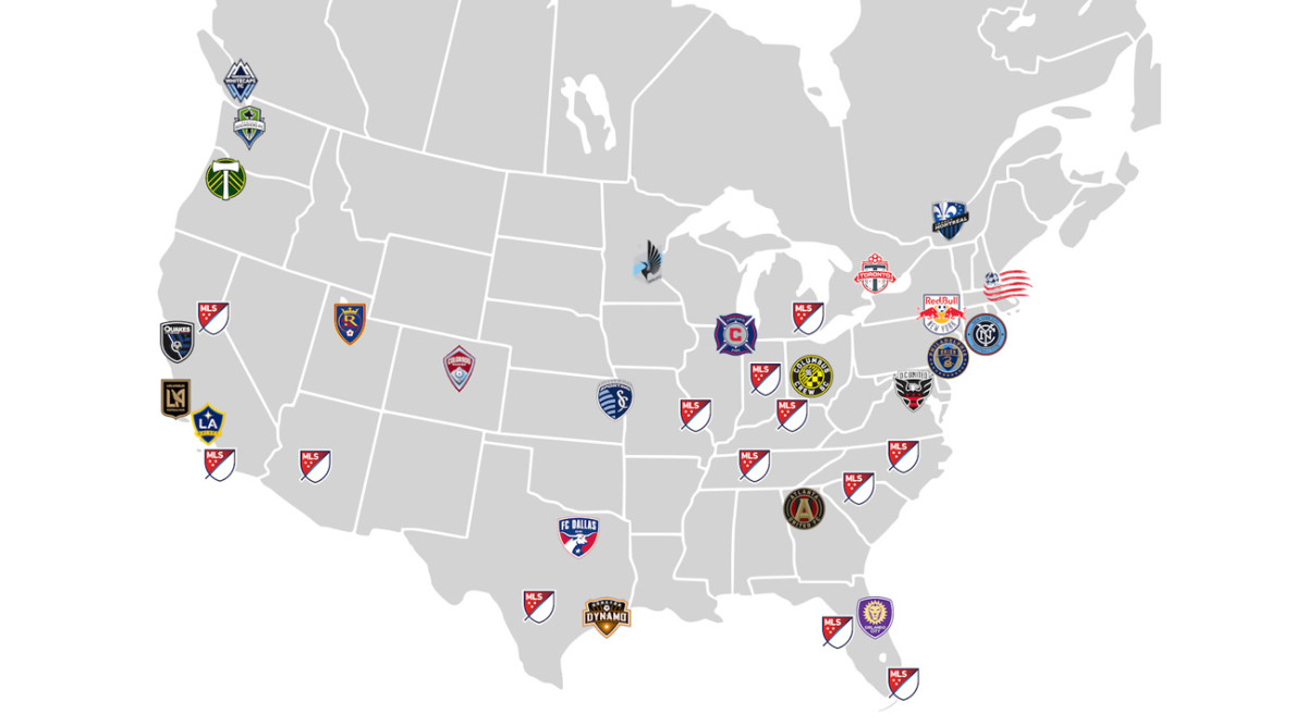 MLS Next Pro Map, Teams