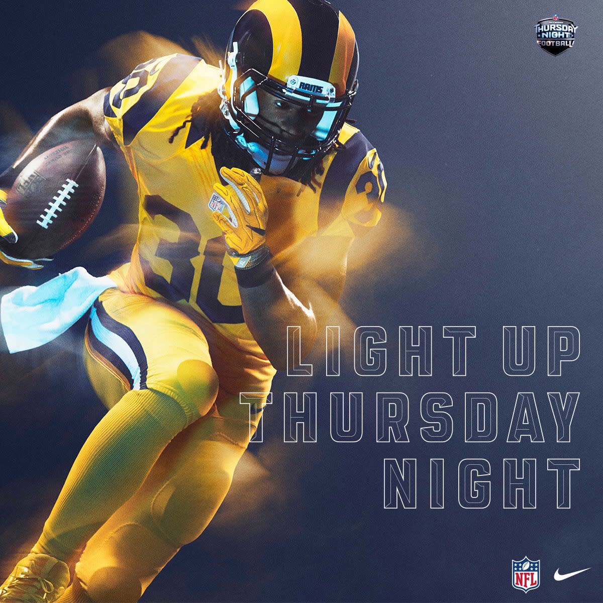 Los Angeles Chargers In The Color Rush Uniforms