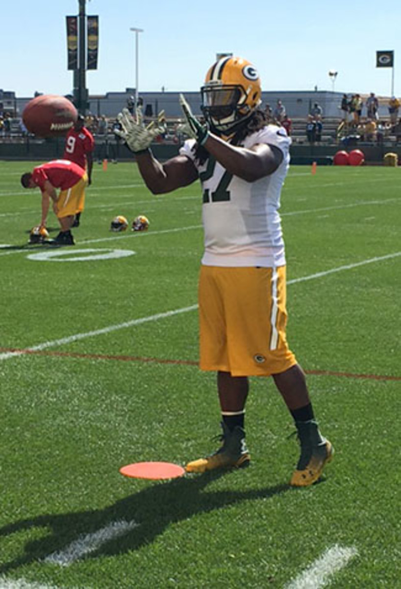 The Packers opened camp with a noticeably slimmed-down Eddie Lacy.