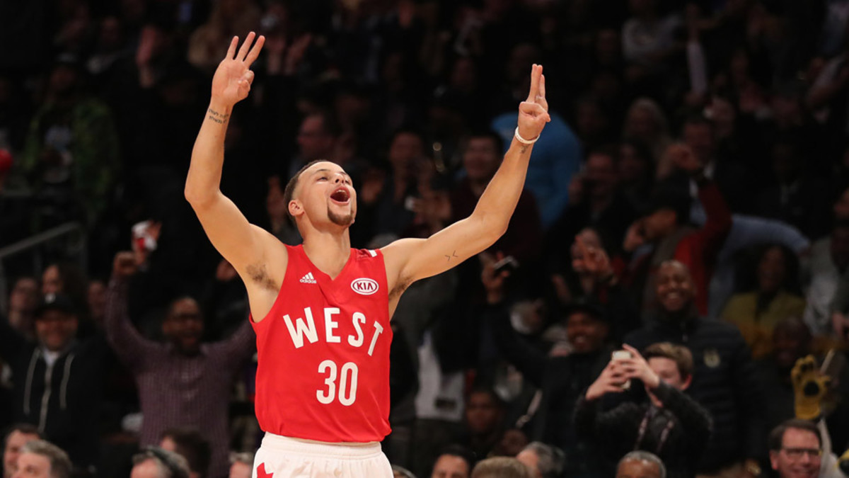 Video: Stephen Curry hits half court shot in NBA All Star Game Sports