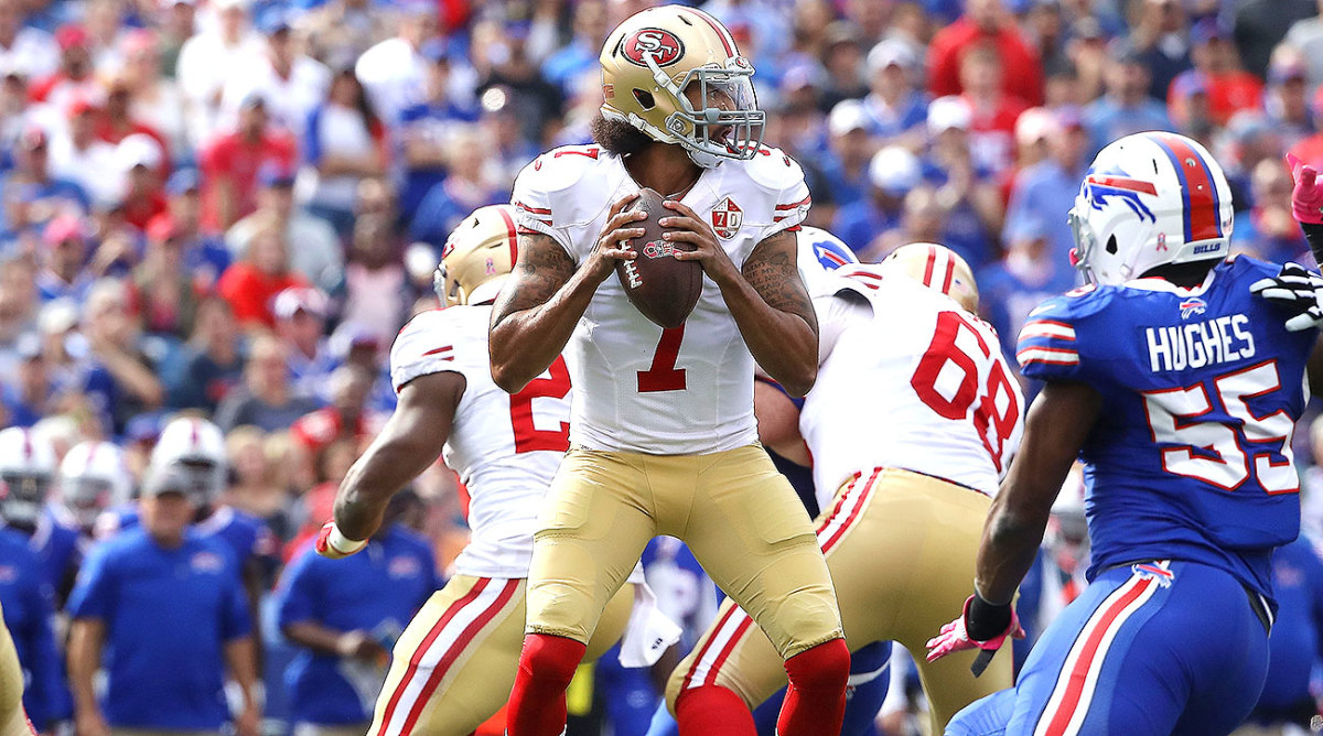 San Francisco 49ers vs. Buffalo Bills. Fans support on NFL Game