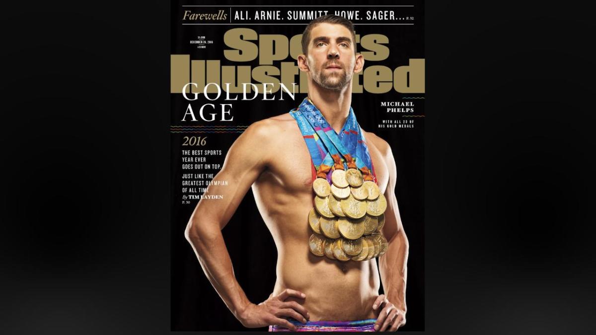 Michael Phelps On Si Cover With Gold Medals Sports Illustrated