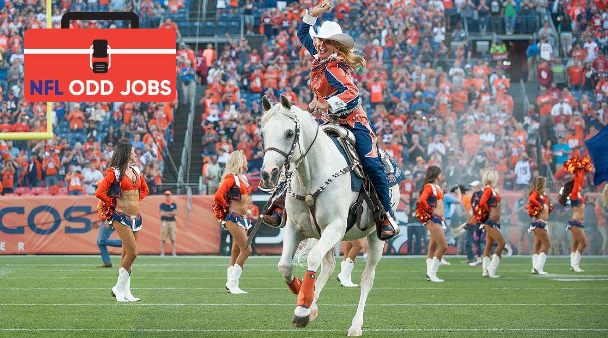 Denver Broncos team mascot Arabian horse Thunder wears a Santa hat during  the game against the San Diego Chargers at Sports Authority Field at Mile  High in Denver on December 12, 2013.