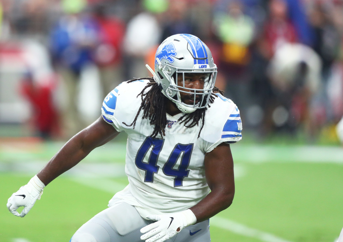 August 17, 2019: Detroit Lions linebacker Jalen Reeves-Maybin (44