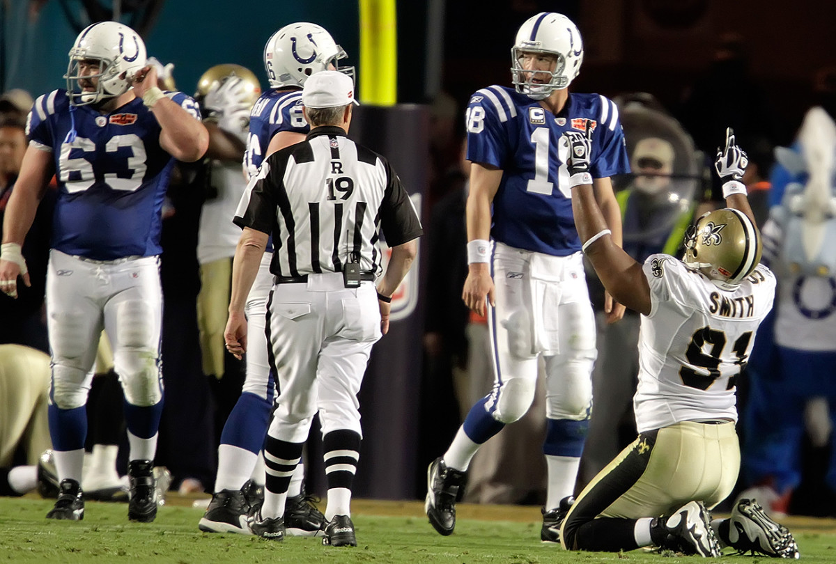 Will Smith was a captain on the Saints team that defeated the Colts in Super Bowl XLIV.