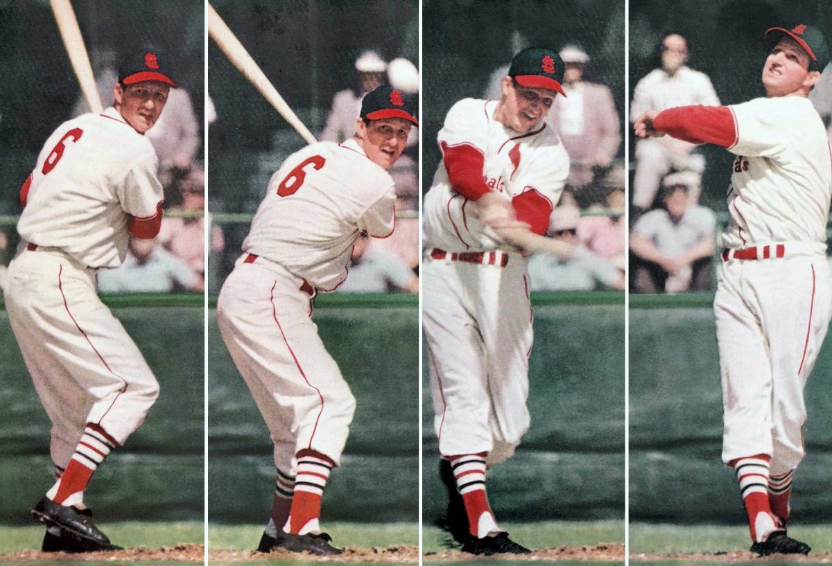 Stan Musial Holding Baseball Bat by Bettmann