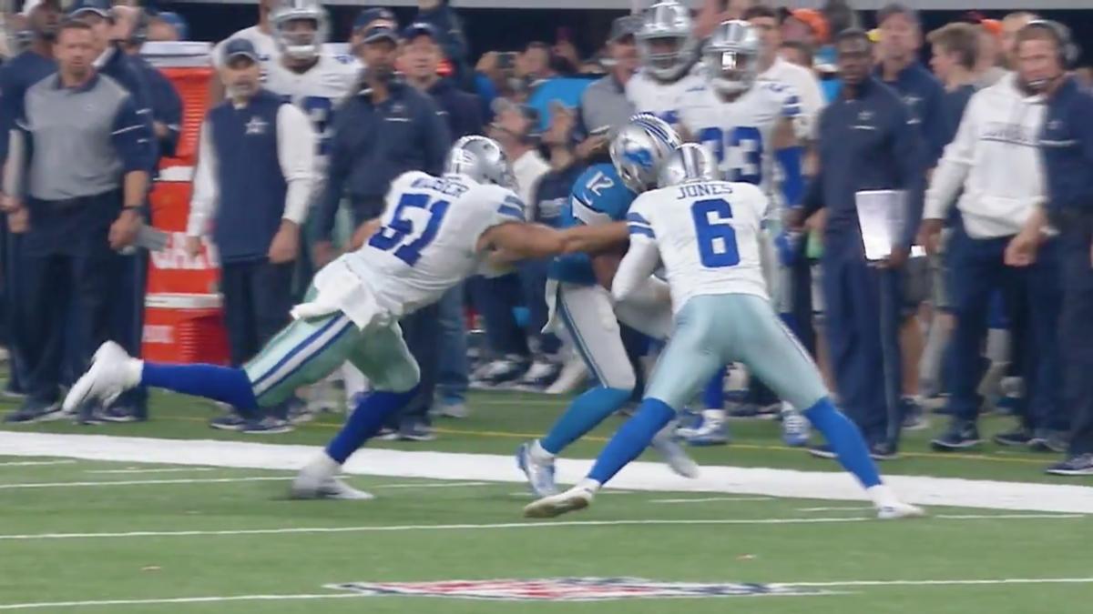 Cowboys punter Chris Jones lights up Lions returner (Video) - Sports ...