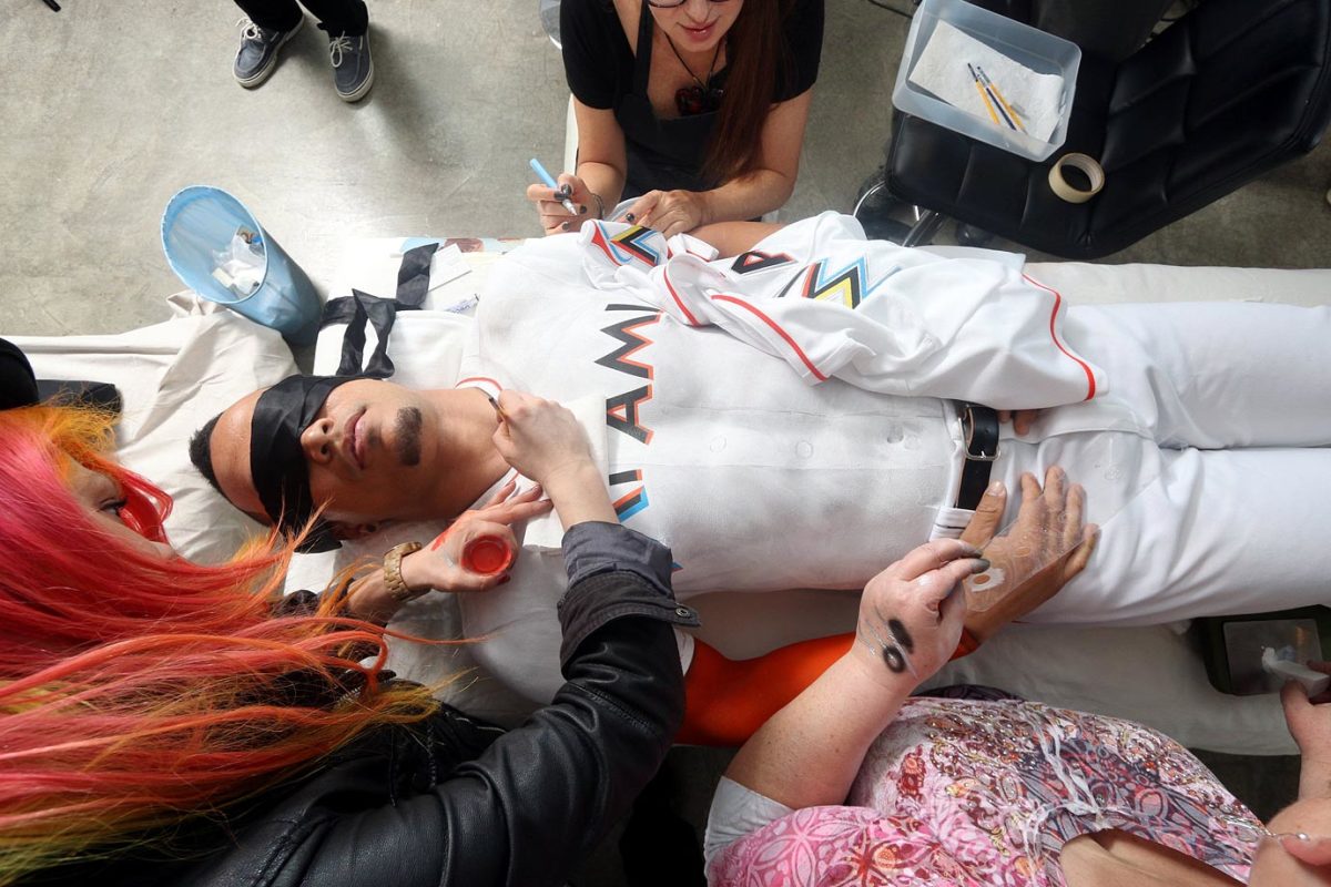 Kacy Vallencourt; Giancarlo Stanton gets body painted: Hot Clicks