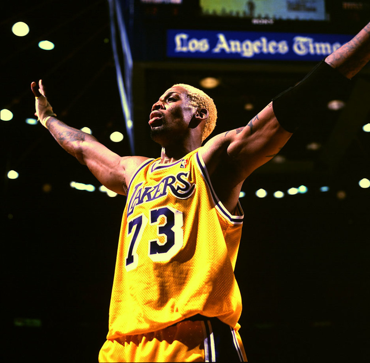 DENNIS RODMAN Champion LOS ANGELES LAKERS Jersey 52 NBA Spurs Pistons Kobe  Shaq