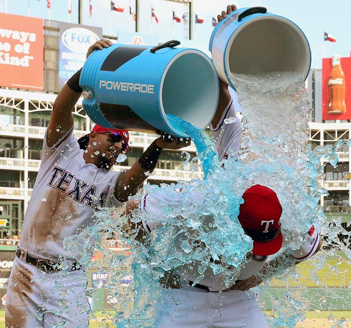 Elvis Andrus and Rougned Odor by Rick Yeatts