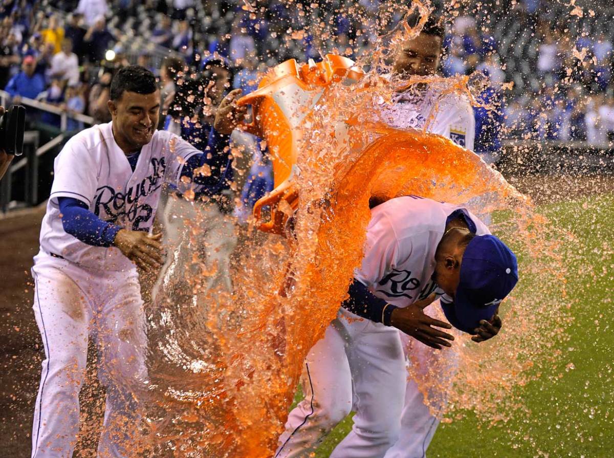 2015-0430-Jarrod-Dyson-doused-by-Christian-Colon-Salvador-Perez.jpg