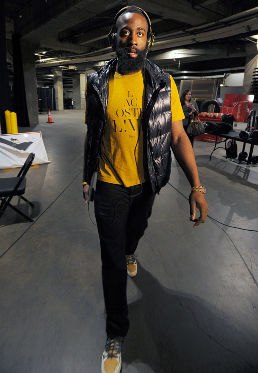 Glitz Africa Fashion Week - NBA Star James Harden in #animalprintfashion