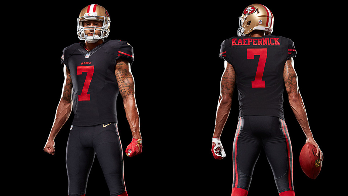 black and red 49er jersey