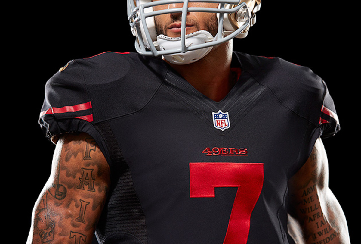 black and red 49er jersey