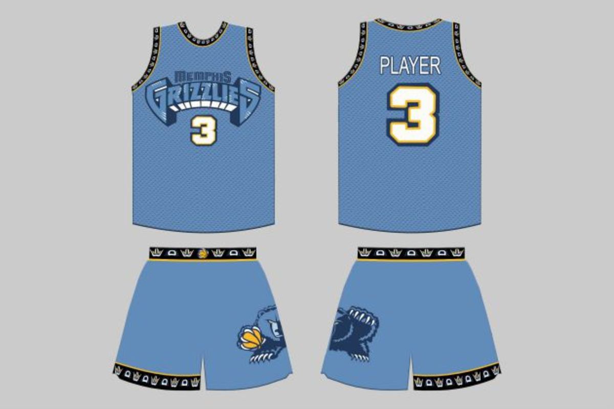 Memphis Grizzlies concept jersey set. Retro inspired with a modern