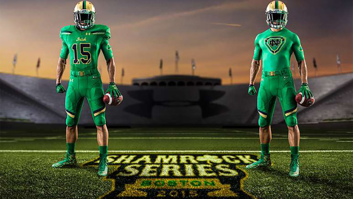 Notre Dame Boston College Shamrock Series new uniforms Sports Illustrated