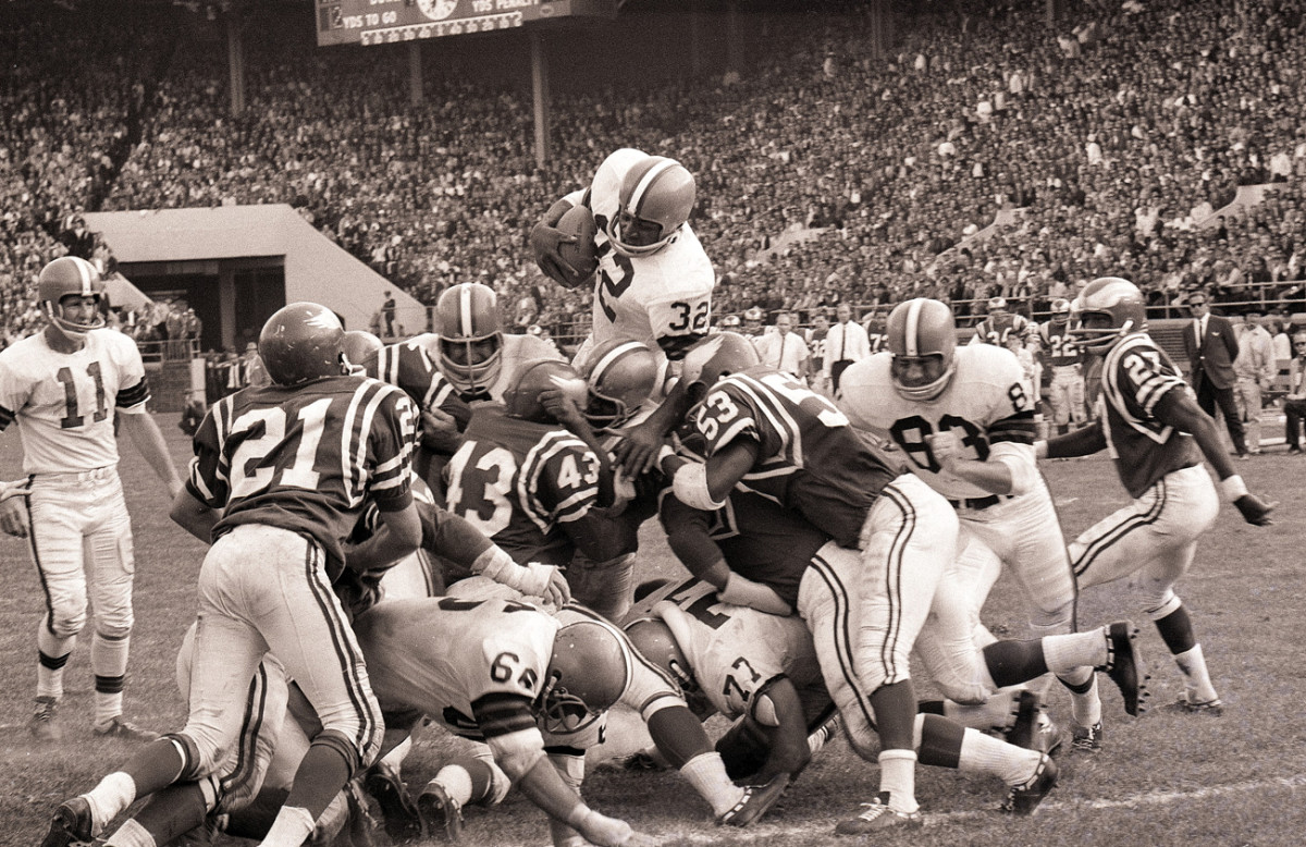 Brown won his third MVP award and eighth rushing title in 1965, then left the game on top. (James Drake/Sports Illustrated)