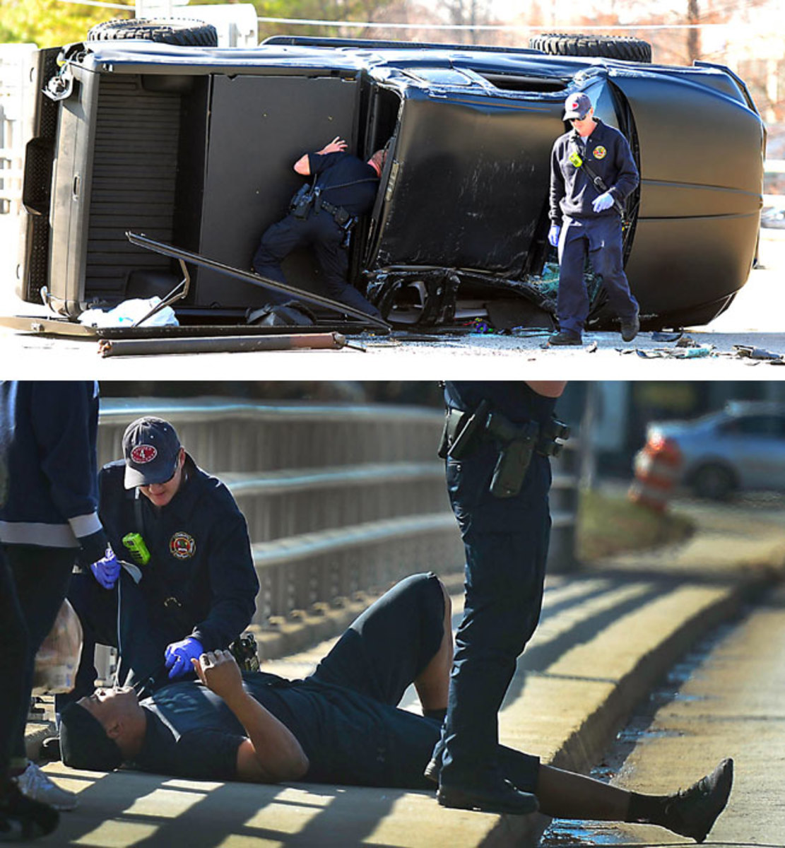 Newton’s car accident in December 2014.