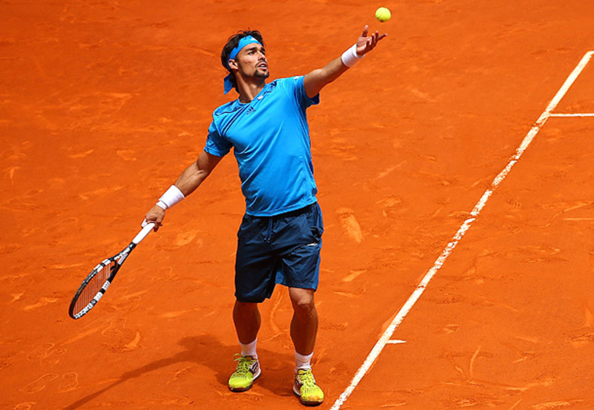 Fabio Fognini had a melt-down during his first-round match against Alexandr Dolgopolov at the Madrid Open. (Julian Finney/Getty Images)