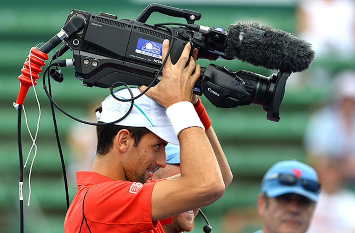 Novak Djokovic decided to play the part of media member at Dimitrov's press conference. 