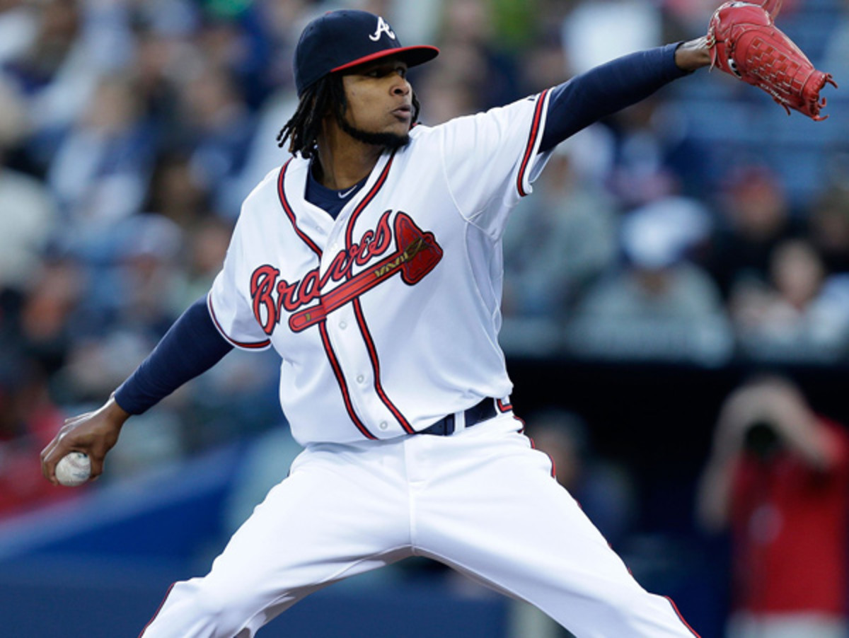 Ervin Santana went eight scoreless innings in his first start with the Braves. (Mike Zarrilli/Getty Images)