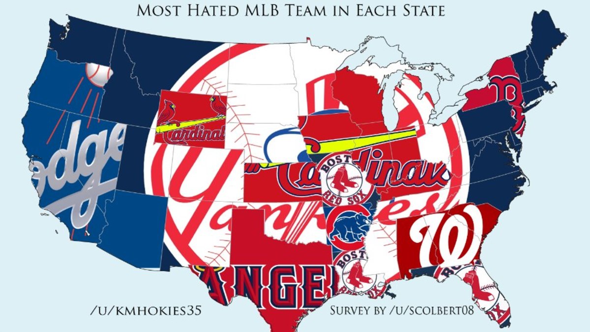 Map shows each state's most hated MLB team - Sports Illustrated