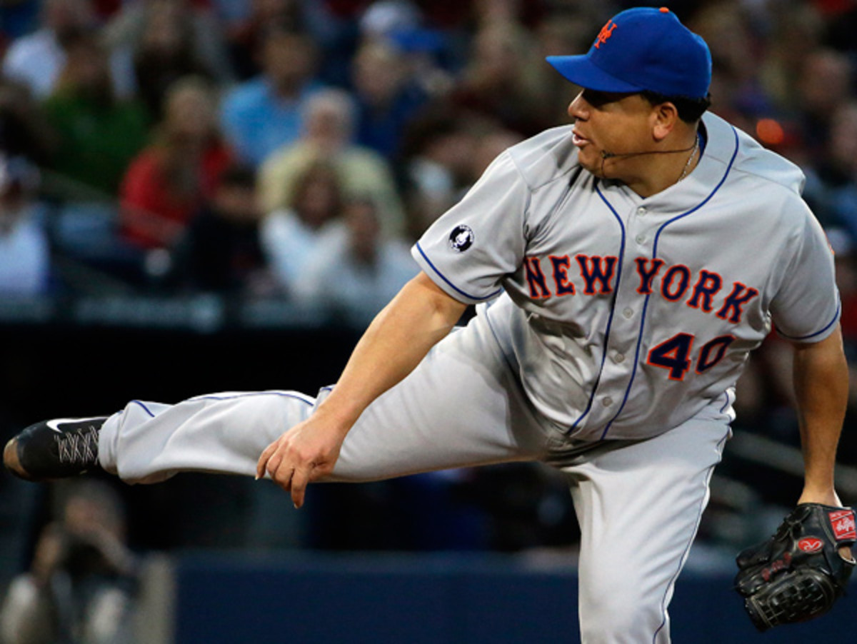 Bartolo Colon got his first Mets win with seven shutout innings against Atlanta. (David Goldman/AP)